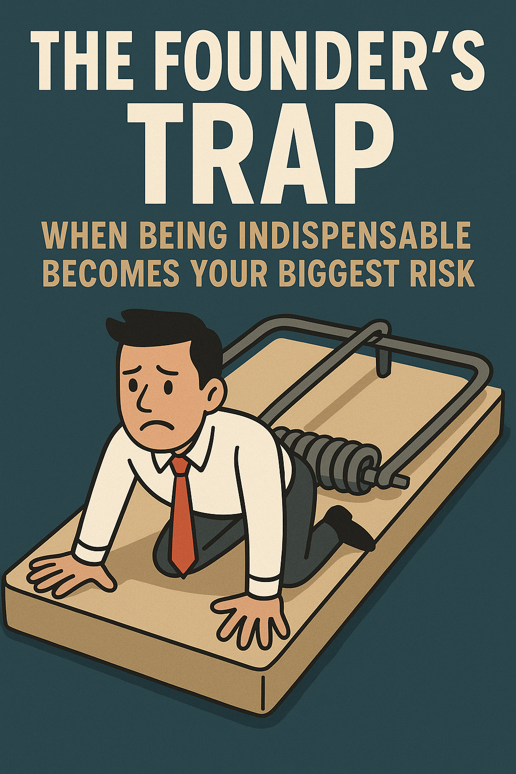 Business founder working alone highlighting the risks of being indispensable in your business